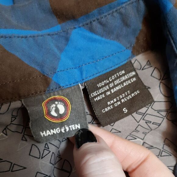 Hang Ten blue/brown plaid button up shirt - Picture 5 of 5